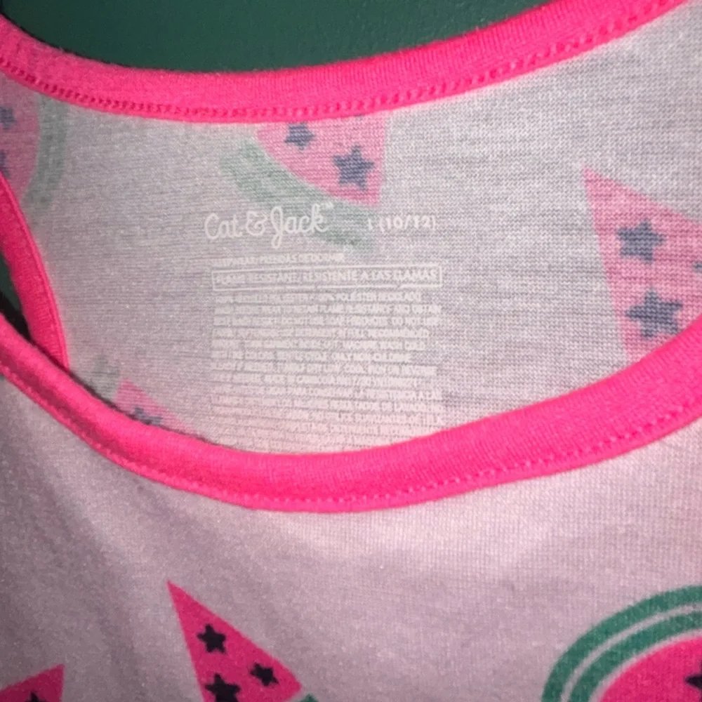Cat & Jack girls large 10/12 Pink Watermelon Pajama Set